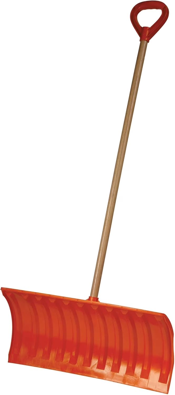 25" Snow Pusher Shovel - Poly Blade with Wooden Handle
