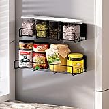 NYYTGE 2 Pack Magnetic Spice Rack Organizer, Refrigerator Organization and Storage, Metal Kitchen Or