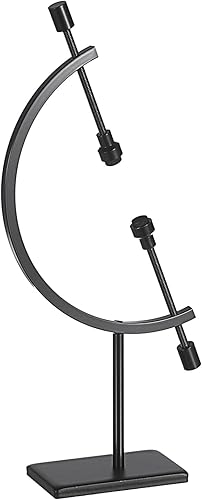 JUXYES Soporte de pinza de metal para esfera, mantiene un máximo de 2-78, soporte de exhibición estilo pinza negra para minerales, adornos, gemas,