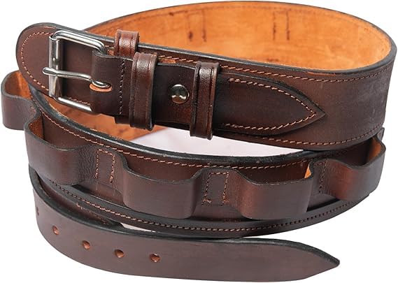 warreplica Leather Cartridge Belt shotgun bandolier ammo belt Cowboy Shotgun Belt for 12 Gauge Shotgun Shell Bullet Belt