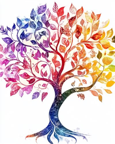 Broderie de perles fantastique pour sublimer votre salon avec un grand Arbre Coloré DIY