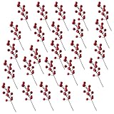 Xiyocadt 25 Stück Streudeko, Dekorative Zweige mit Beeren, Dekozweige zum Streuen als Bastelbedarf Verschönert Geschenke für Deko Kranz