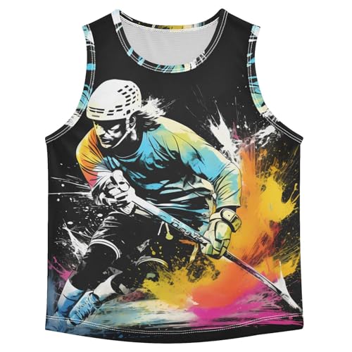 Boys' Tank Top Shirt Abstract Running Ice Hockey Player Sleeveless T-Shirts