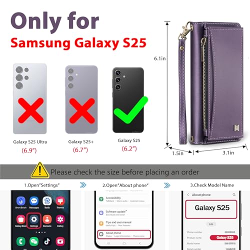 BLISLIAR Wallet Case for Samsung Galaxy S25,RFID Blocking,Purple by BLISLIAR - Used condition - Image 2