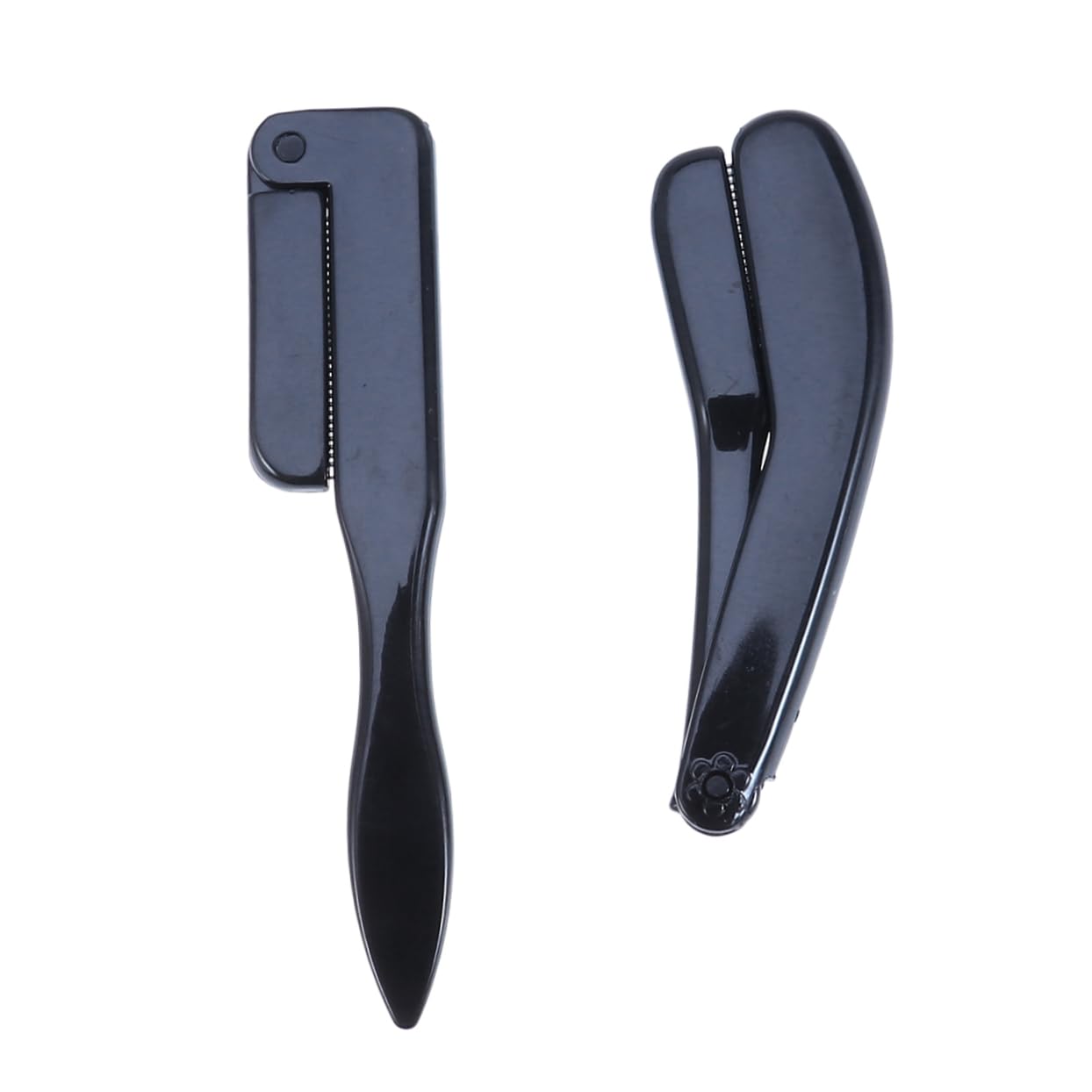 OHPHCALL Sturdy Stainless Steel Eyebrow Comb Plastic Handle 2pcs Curved for Makeup and Grooming
