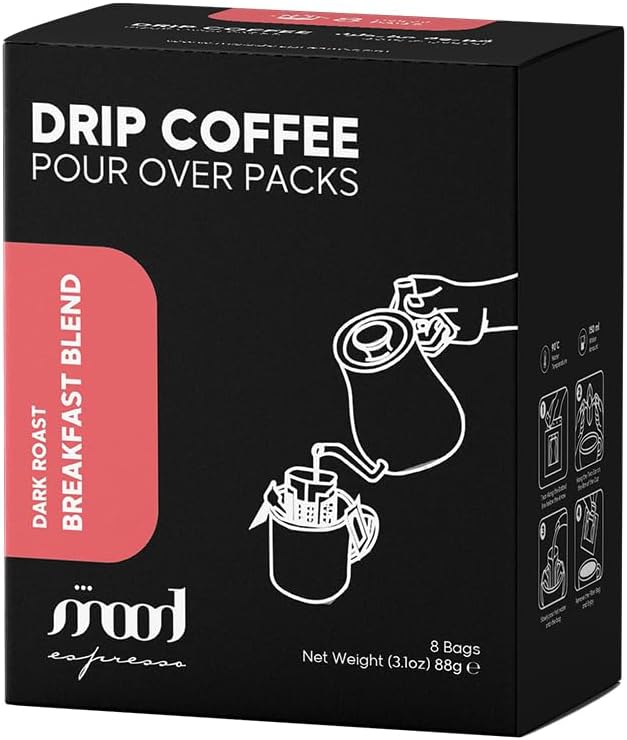 Medium Roast Drip Coffee, Breakfast Blend (8 x 11g Sachets) - Made in UAE