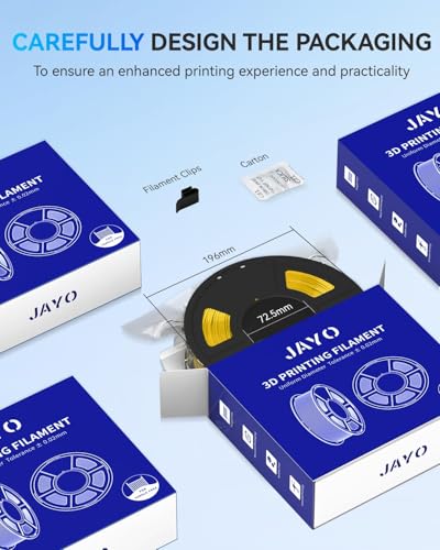 Image of JAYO PLA+ Filament 1.75mm Black 1.1KG, PLA Plus 3D Printer Filament | Tougher and Stronger, Neatly Wound , Vacuum Sealed, Dimensional Accuracy + /- 0.02 mm, Fit Most FDM 3D Printers