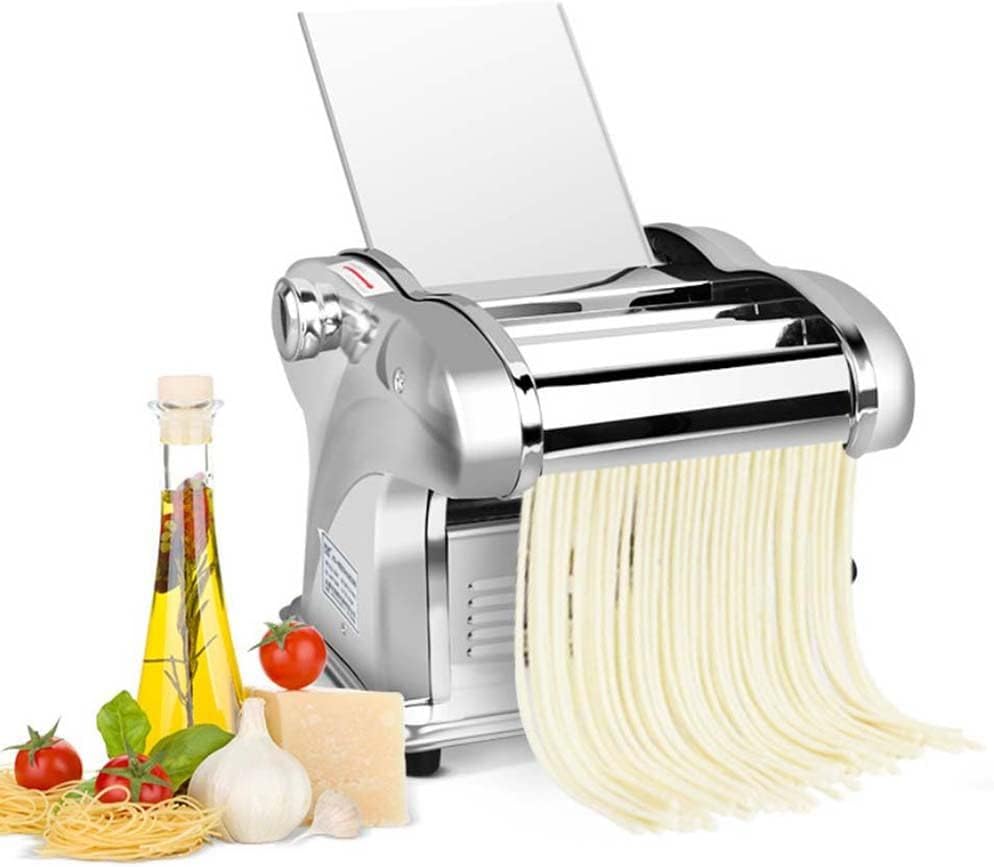 Electric Pasta Maker, Automatic Noodle Making Machine Noodle Press Machine for Home Use, 6-Level Thickness Adjustable, Stainless Steel, 135W, Friendly for Novices,1knife (2knife)