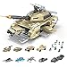Produktbild RedCrab Panzer Spielzeug Set, Militärtransportpanzer mit 9 Militärfahrzeuge Spielzeug und 9 Mini Spielzeugsoldaten Modelle -Drehbarer Geschützturm und Simulierter Raketenstart Geschenke für Kinder