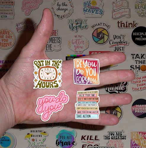 Image of WallDesign Vinyl Life Self Adhesive Motivation Sticker Set (45 Decals)Personalize Laptop Bottle Mobile Diary & Accessories with Durable Laminated Stickers for Gifts&Everyday Inspiration 51 mm