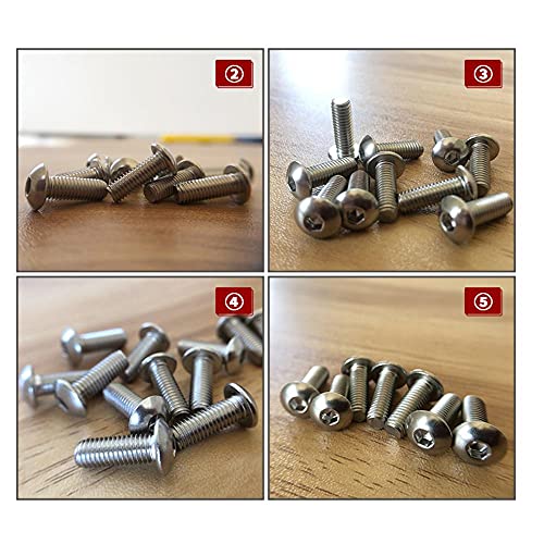 Tornillo hexagonal M8 de acero inoxidable 304 para perno de cabeza semicircular, pack de 30 5