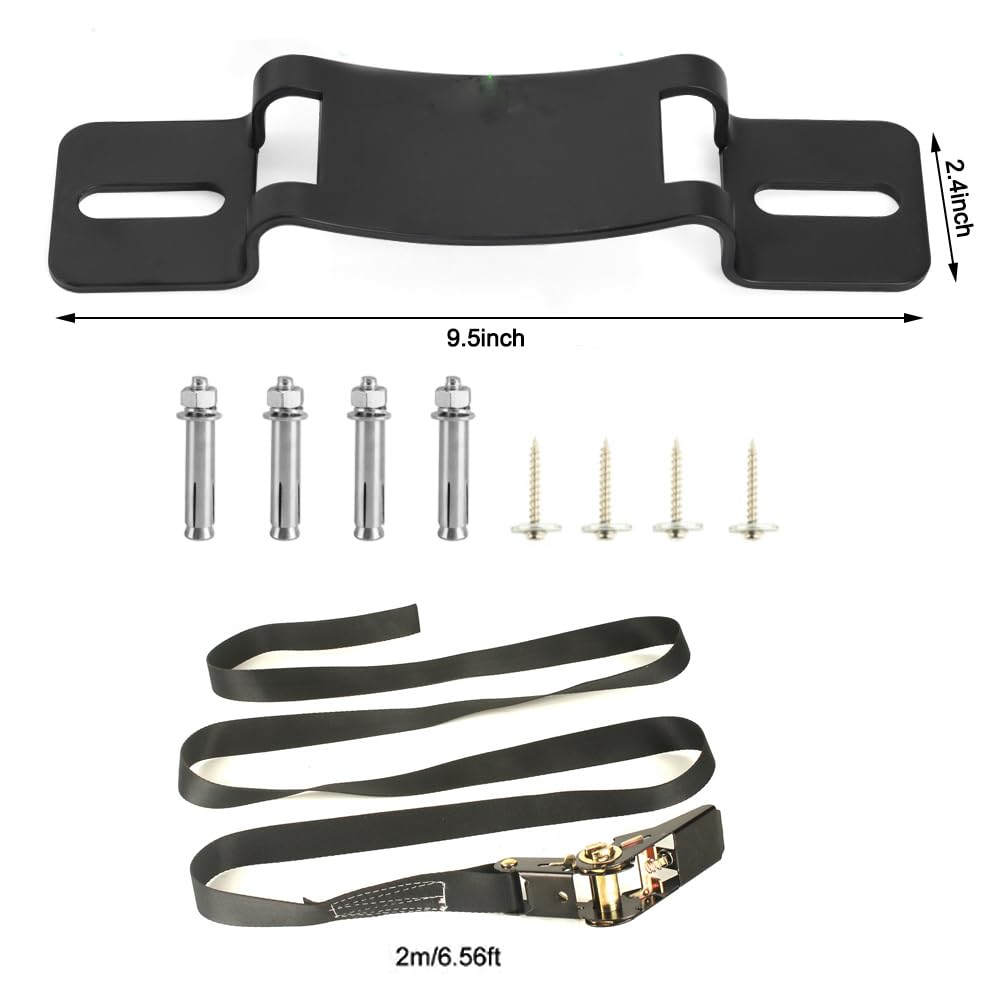 Support de réservoir de propane, supports muraux pour cylindre, sangles à cliquet (2 m), support de bouteille de gaz en acier, support mural robuste (blanc 2)