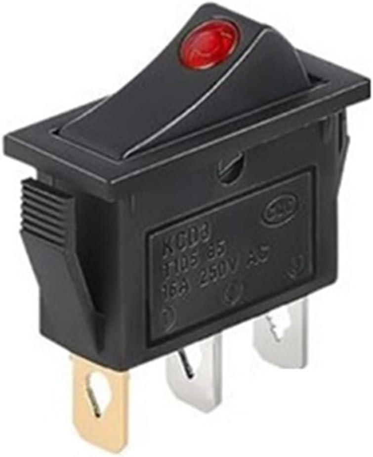 KCD3 Rocker Switch 16A 250V 20A 125VAC 2/3 Pin ON-Off ON-Off-ON Positions KCD3-102/N 15 * 32mm Power Reset(3p Led Blue)