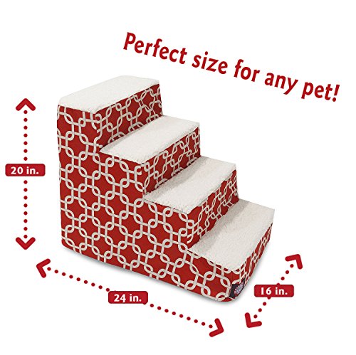 4 Step Portable Pet Stairs By Majestic Pet Products Red Links Steps For Cats And Dogs #TOP1