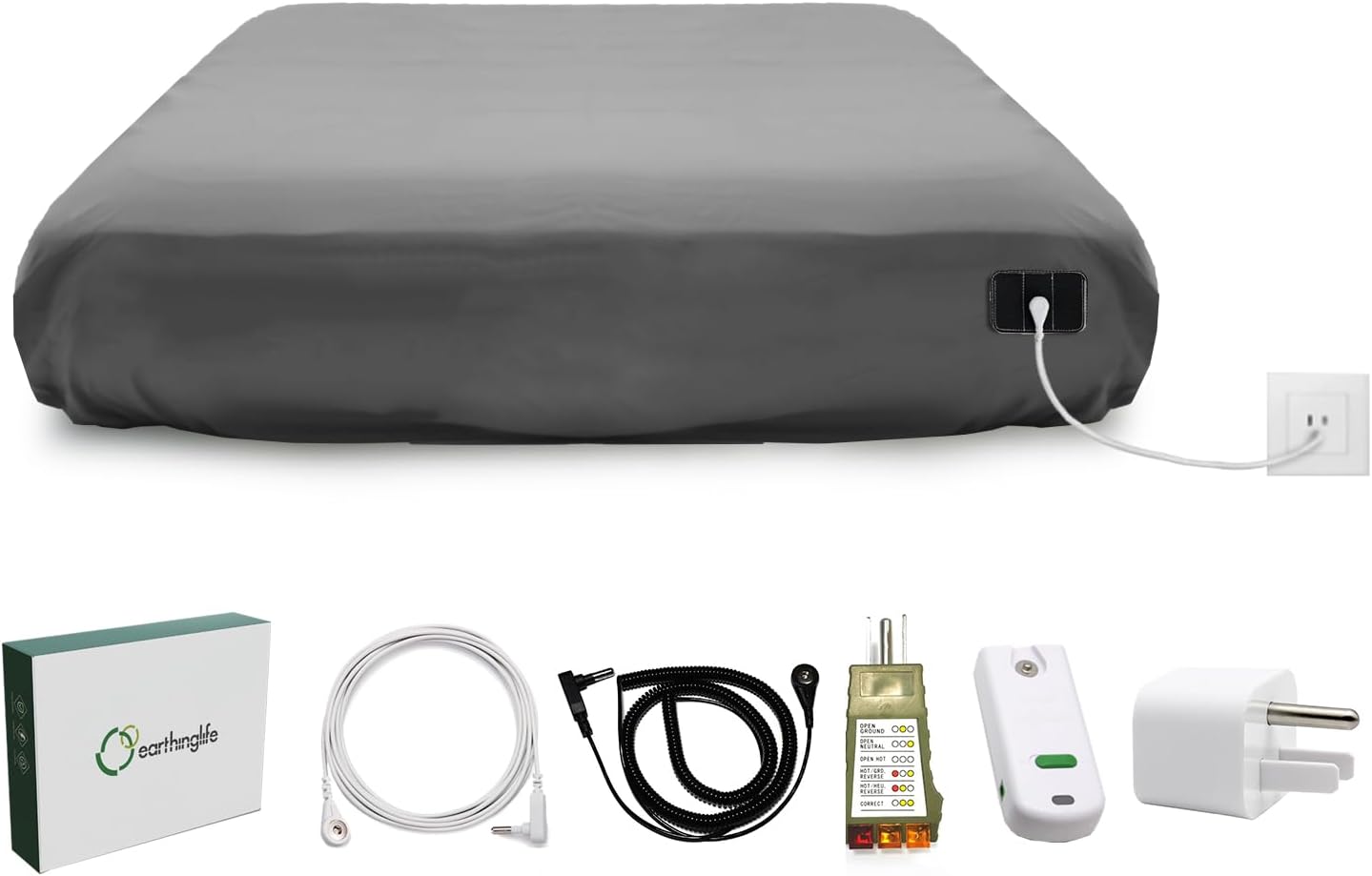 Grounding Fitted Sheet Kit Connect to The Earth's Energy 15inch Depth Pocket Grounding Bed Sheets for Earthing
