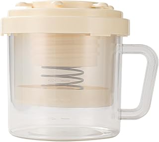 Colador de yogur para yogur griego casero con tapa y filtro de malla fina para separación cremosa de suero (blanco)