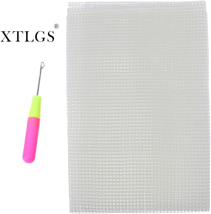 Neefoir Blank Rug Hooking Mesh Canvas Latch Hook Rug Making Carpet Tapestry DIY Kit Tool for Embroidery Crafts Decoration (39X59 inch)