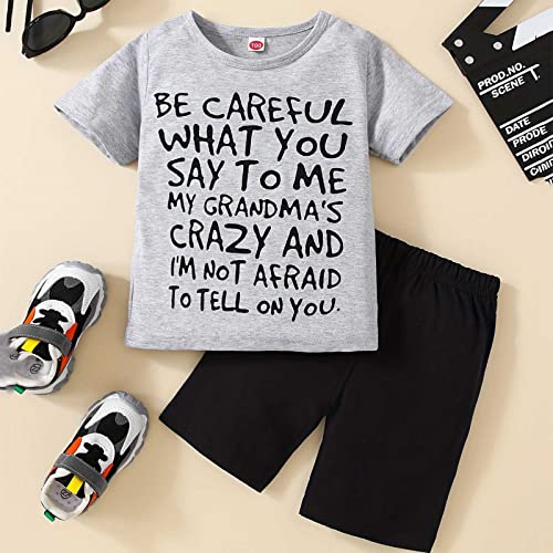 Roupa infantil infantil unissex primavera verão letra impressão algodão shorts manga camiseta tops s