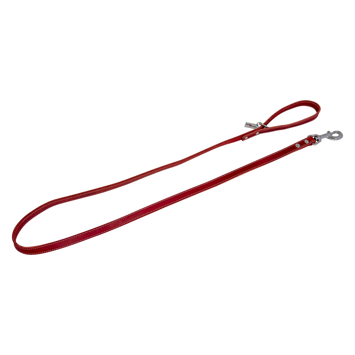 JACK AND VANILLA, Dog Lead, Fat Leather Model, Red, Size 10 mm x 120 cm