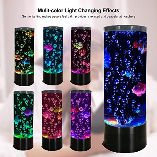 Mini Fish Lava Lamp Bubble Led Multi-Color Changing Aquarium Light With 4 Artificial Fish Night Light For Home Office Living Room Decor Gifts For Men Women Kids #TOP1