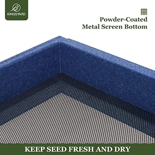 Kingsyard WPC Composite Platform Bird Feeder for Outside, Heavy Duty Hanging Tray for Mealworms & Seeds, 3.5 lbs Large Capacity, Weatherproof Recycled Plastic Material, Easy to Clean, Blue | Recycled Poly Lumber, Weatherproof, 11x11 Tray, Holds up to 3 lbs Seeds or Mealworms, Easy Clean & Refill, Blue - Image 4