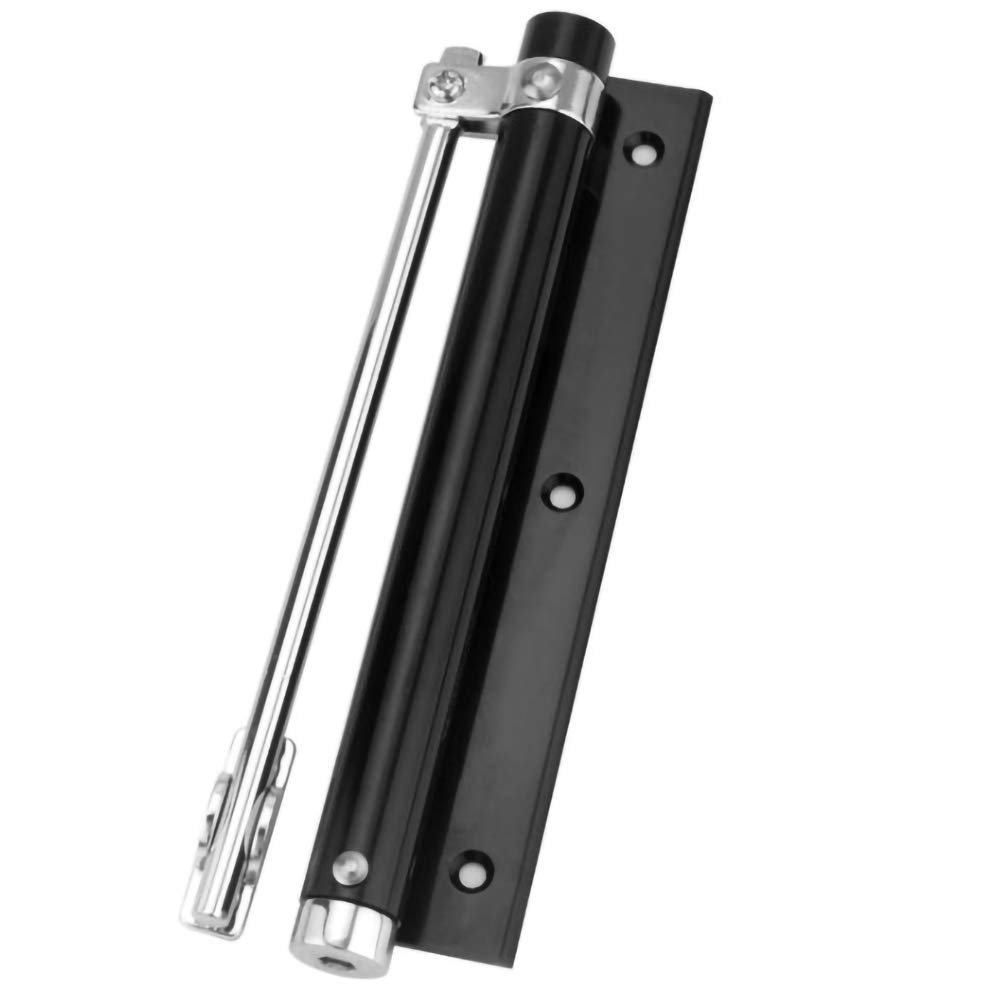 Cgjdfjhe Black Single Spring Strength Adjustable Surface Mounted Stainless Steel Door Self-Closing Hinge Door Closers(Black)