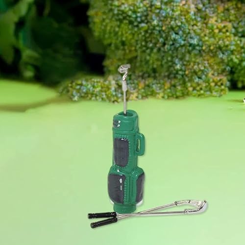 Miniatura 5 de Palos de golf de casa de muñecas, accesorios para exteriores en miniatura, bolsa de golf, palos de golf, modelo en miniatura, verde