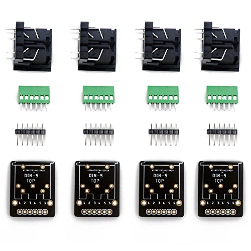 Treedix Conectores DIN 5 Hembra PCB 4 piezas miniatura 5