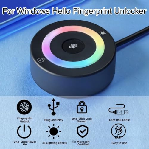Lector de huellas USB para PC y Windows 10/11 con escáner de seguridad mini 3