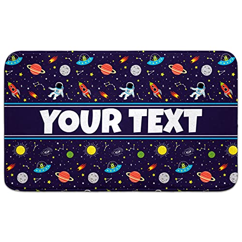 Personalized Outer Space Bath Mat For Bathroom Floor - Custom Bath Rug Birthday Gift Or Holiday Present For Boys, Girls, Kids, Children - 18 X 30 Inches, Full Coverage Vibrant Design, Memory Foam #TOP2