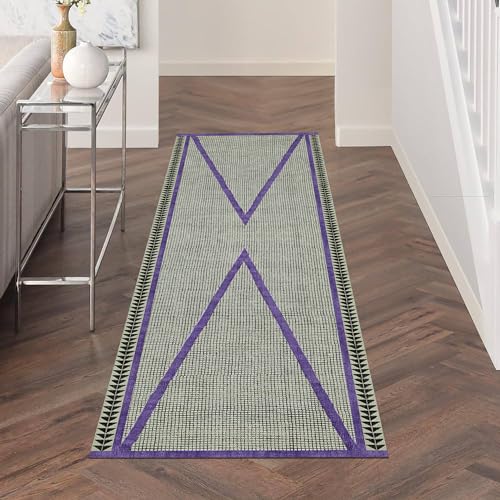 Tapis de couloir kilim à tissage plat en coton lavable et résistant - 3