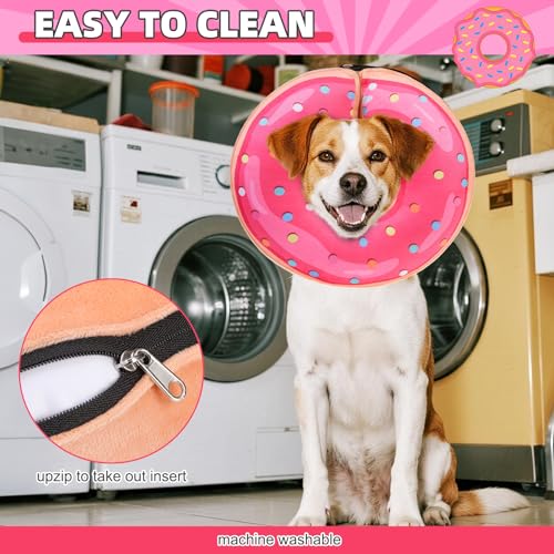 Image of KOOLTAIL Inflatable Dog Cone Collar, Soft Donut E Collar for Dogs After Surgery to Stop Licking Enhanced Alternative, Blow Up Pet Neck Pillow Recovery Adjustable Cone for Dog Cat, Upgrade Size,Donut L