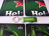 Heinken Bottle Opener/Key Chain and Coaster Set