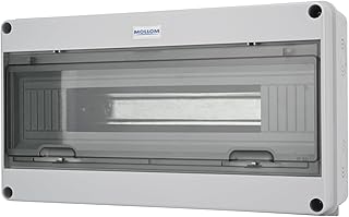 MOLLOM 18 Way Circuit Breaker MCB Distribution Protection Box with DIN Rail, IP65 Waterproof,for Indoor and Outdoor