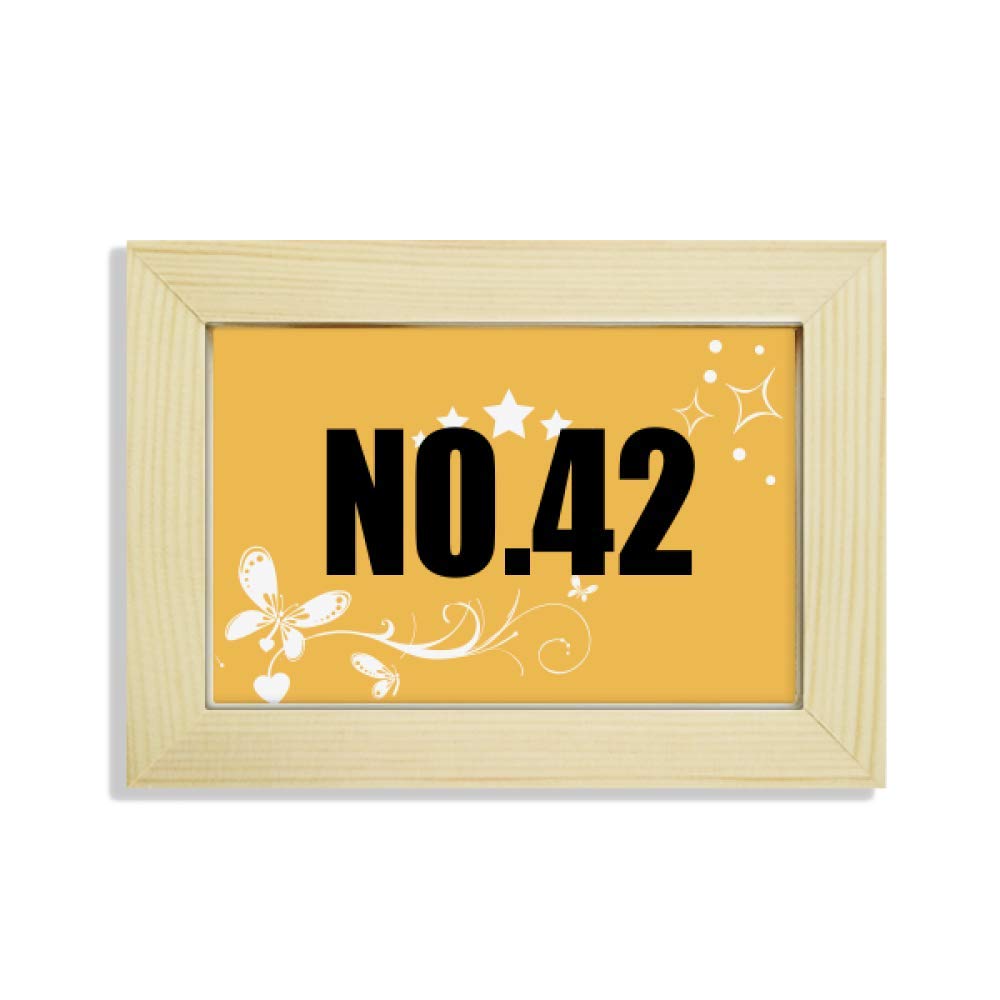 No.42 Número Nombre Suerte Marco Madera Regalo Flores Decorativo