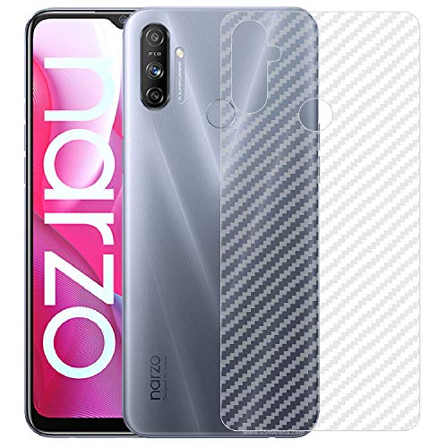 Image of Compatible with Oppo Realme Narzo 20A Back Screen Protective Film Carbon Fiber Skin Transparent Screen Guard Sticker