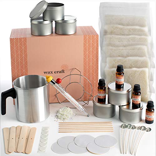 Candle Making Kit â€“ Complete DIY Candle Kit - Includes Candle Making Supplies - 3 LB Pure Soy Candle Wax for Candle Making, Melting Pot, Candle Tins & Wicks, 4 Scented Oils & More - Makes 6 Candles