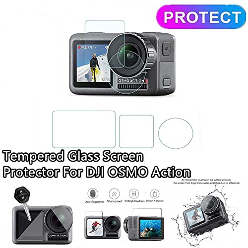 Image of Action Pro 9H Tempered Glass Screen Protector (Pack of 3) | Compatible with DJI Osmo Action Sport Camera | Anti-Scratch, HD Clarity, Bubble-Free, Easy Installation Protective Film