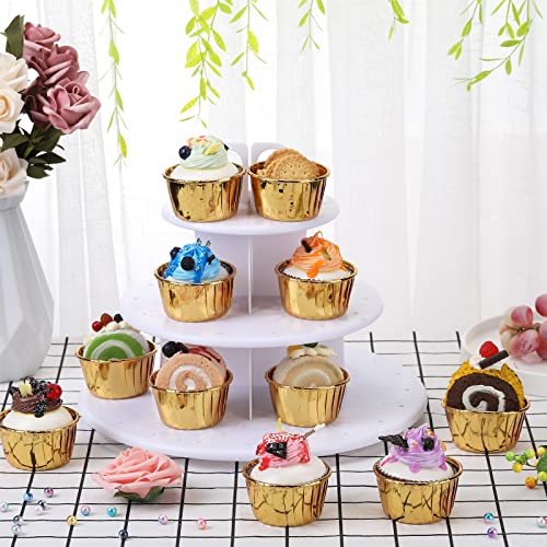 Image of 300 Pack Gold Cupcake Liners Bulk Disposable Foil Muffin Cup
