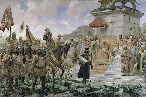 Tableau l'Arrivée de Roger De Flor à Constantinople impression sur toile 60x90cm