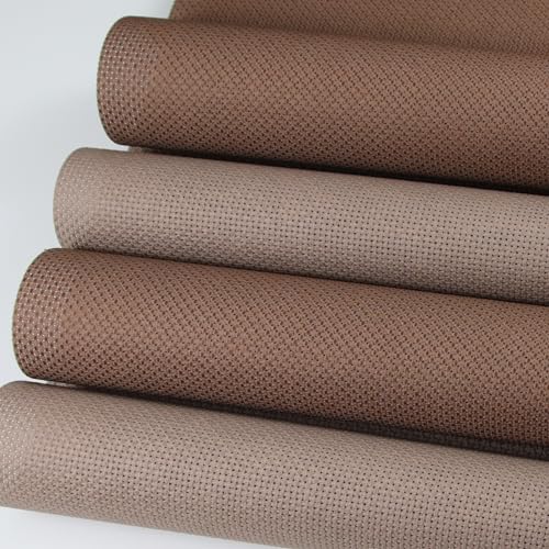 Image of KCS 4 pc of 12 inch x 18 inch(30cmx45cm) 14CT Counted Cotton Aida Cloth Cross Stitch Fabric (Coffee+Brown)