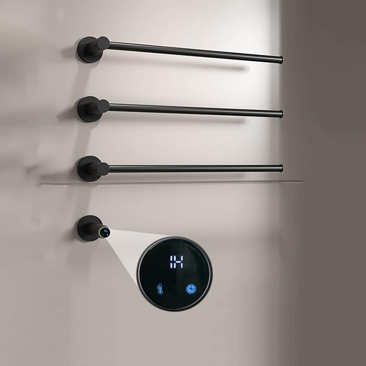 Calentador de toallas de acero inoxidable 304 con diseño de pared y cableado fijo de lujo