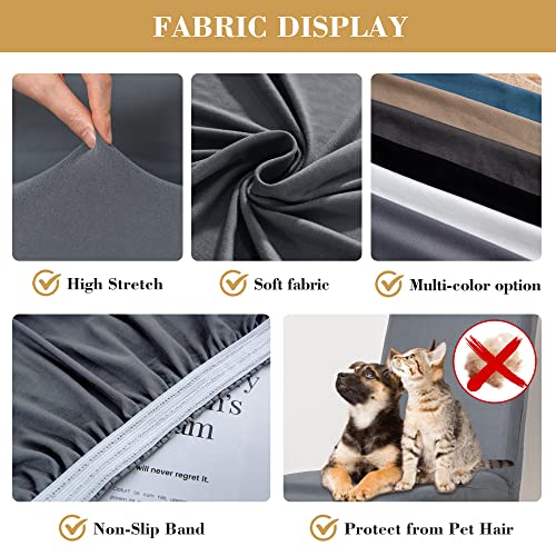 Jin Le Dining Chair Covers Set Of 6 Light Gray, Xl/Oversized Stretch Parson Chair Slipcover Chair Covers For Dining Room Protector Cover Washable Kitchen Chair Cover For Hotel, Wedding, Banquet, Party #TOP6