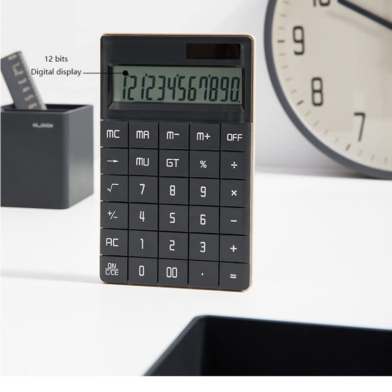Calculadora financiera de 12 dígitos JFDBGU con pantalla grande LCD portátil 5
