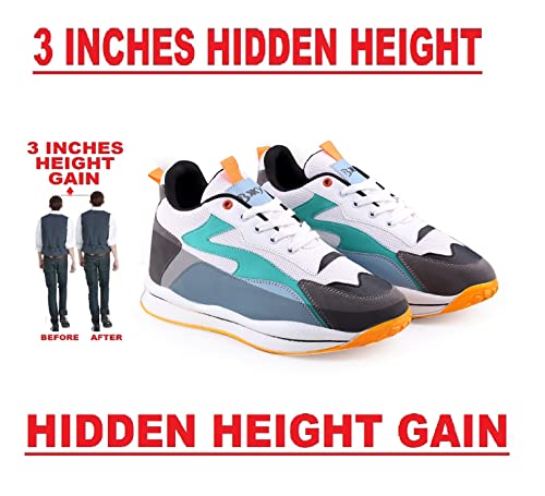 Image of BXXY Men's 3 Inch Hidden Height Increasing Casual Sports Lace-Up and Outdoor Shoes.