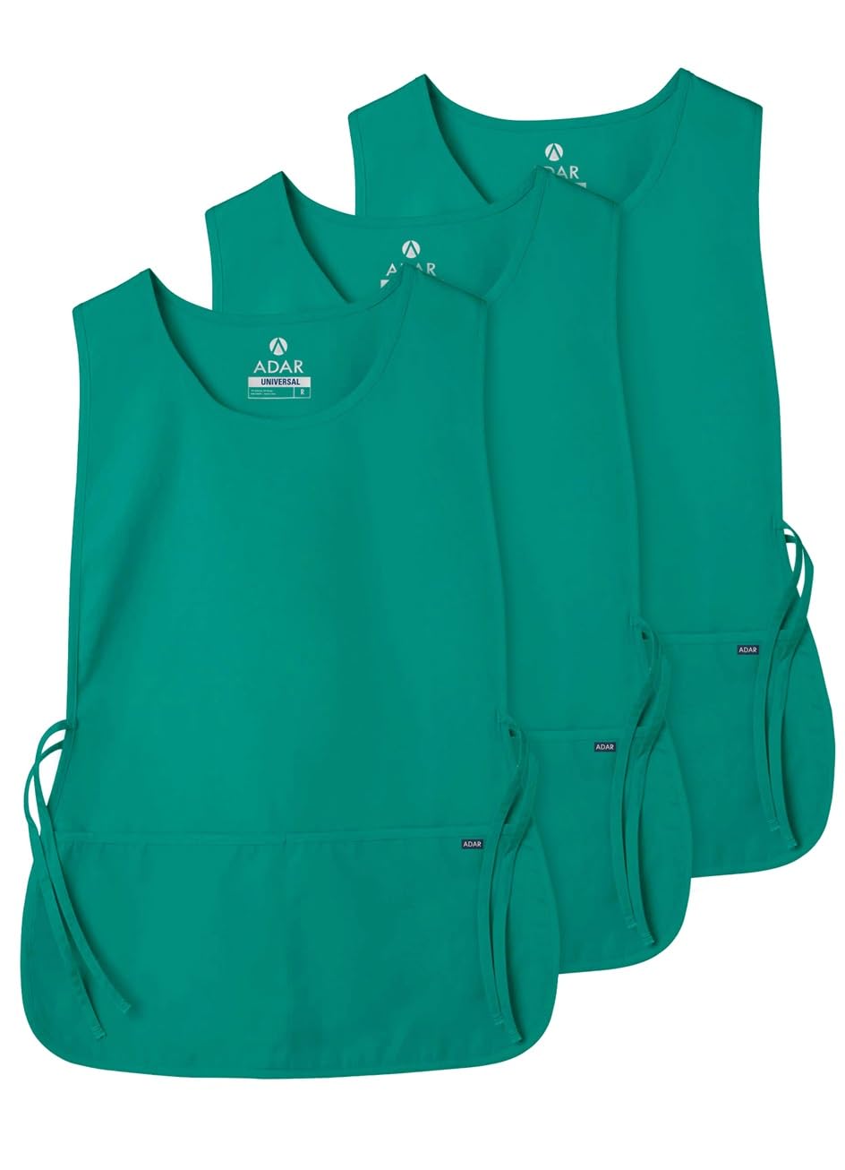 Adar uniwersalny fartuch 3-pak - fartuch unisex, Surgical Green, jeden rozmiar