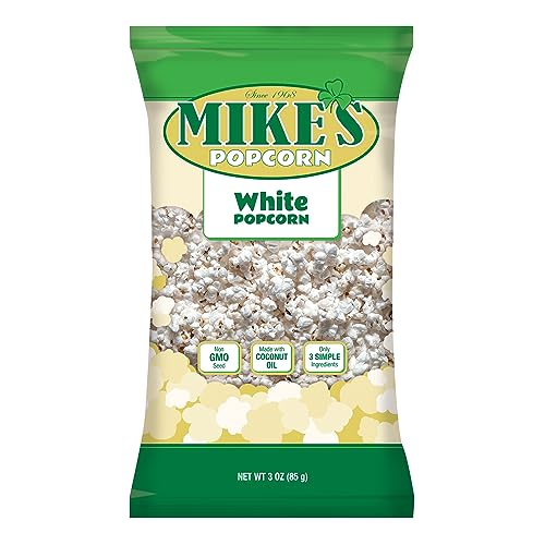 Mike's Popcorn - Traditional White Delight, Premium Classic Popcorn Cooked,