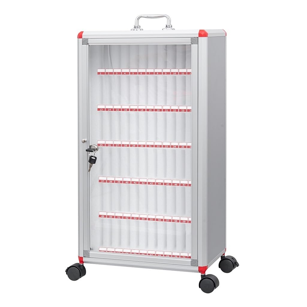 Meuble de rangement pour téléphone portable avec serrure en métal robuste à 72 casiers
