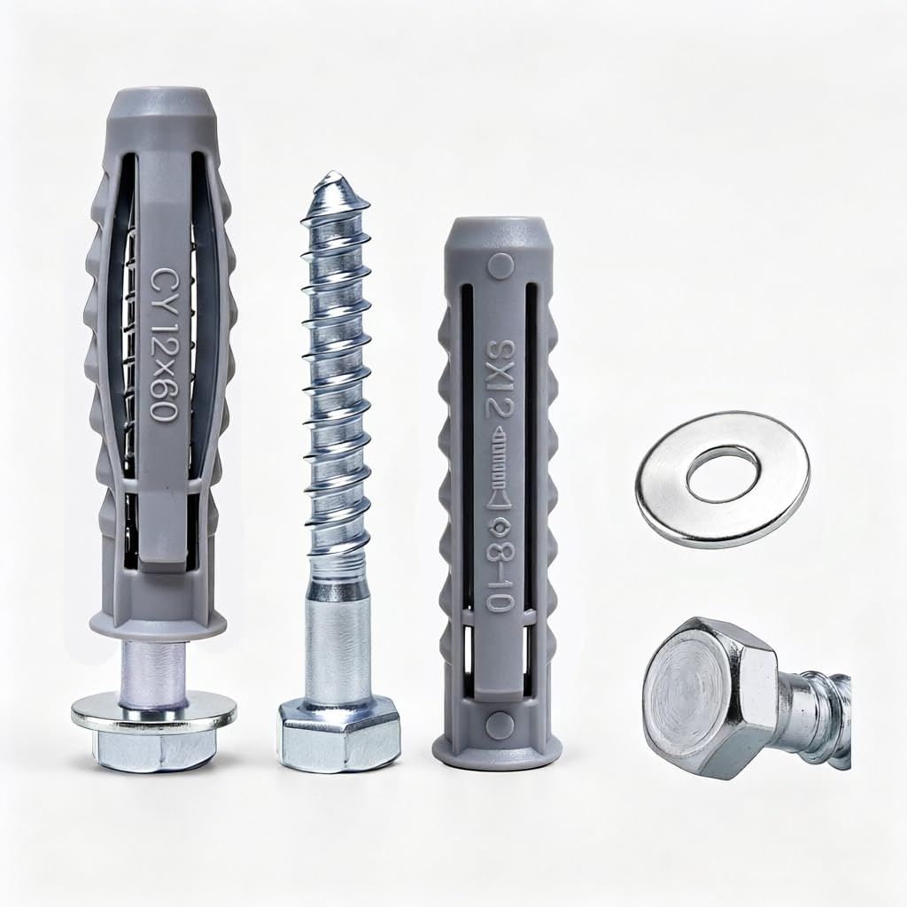 XLTBOMS 15 Pcs Heavy Duty Masonry Brick Wall Fixings M8X80mm Wall Plugs