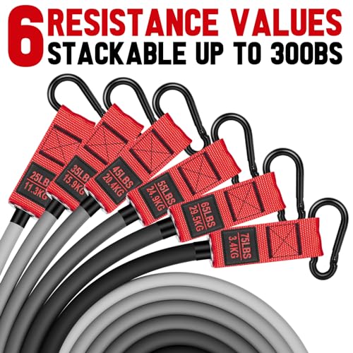 Image of Heavy Resistance Bands for Working Out, 300lbs /360lb /420lb Exercise Bands Workout Bands with Handles, Door Anchor, Ankle Straps, Home Gym Workout Equipment for Men Fitness Strength Training Stretching
